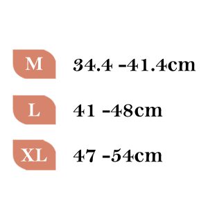 جدول سایزبندی زانوبند کشکک باز قابل تنظیم نئوپرنی CURED